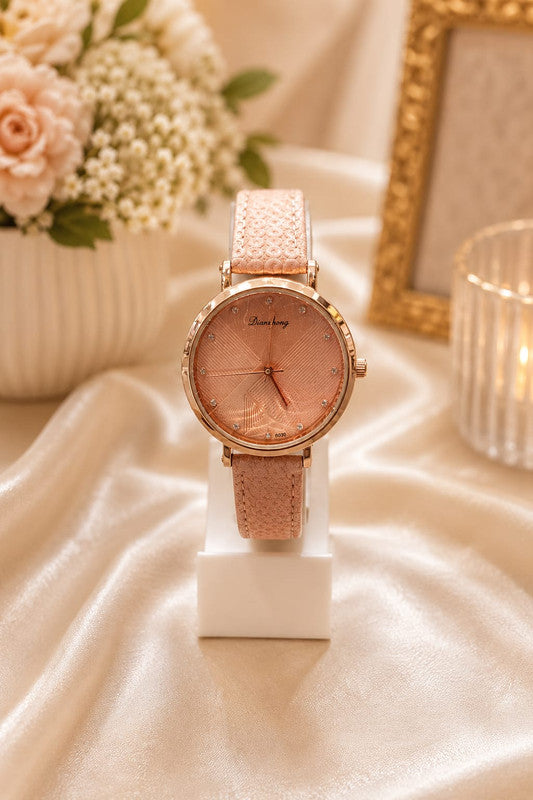 Dicaihong Women’s Analog Watch – Elegant Rose Gold & Peach