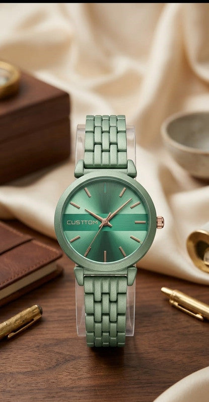 Custtom Sage Green Minimalist Women's Watch
