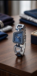 Geometric Bracelet Analog Watch in Deep Blue
