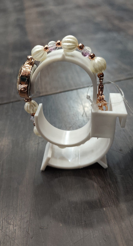 Elegant Rose Gold Pearl Bracelet Watch for Women