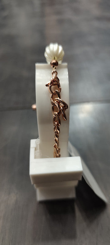 Elegant Rose Gold Pearl Bracelet Watch for Women