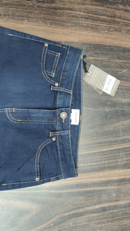 High-Rise Dark Wash Denim Shorts : Size 28