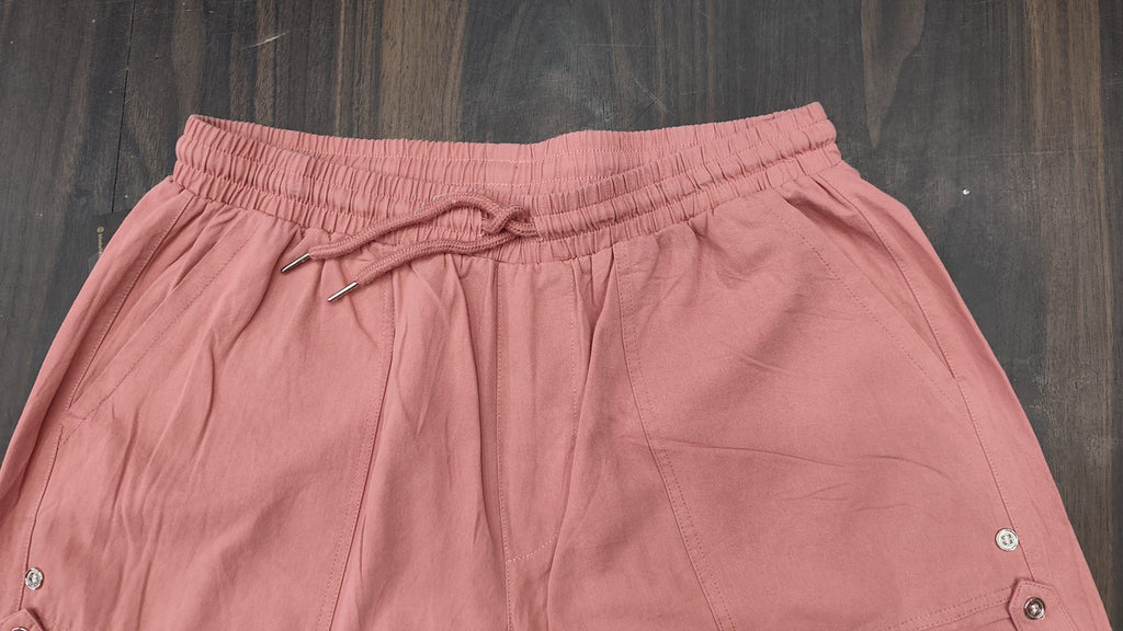 Women's Dusty Pink High-Rise Cotton Shorts : Size 36
