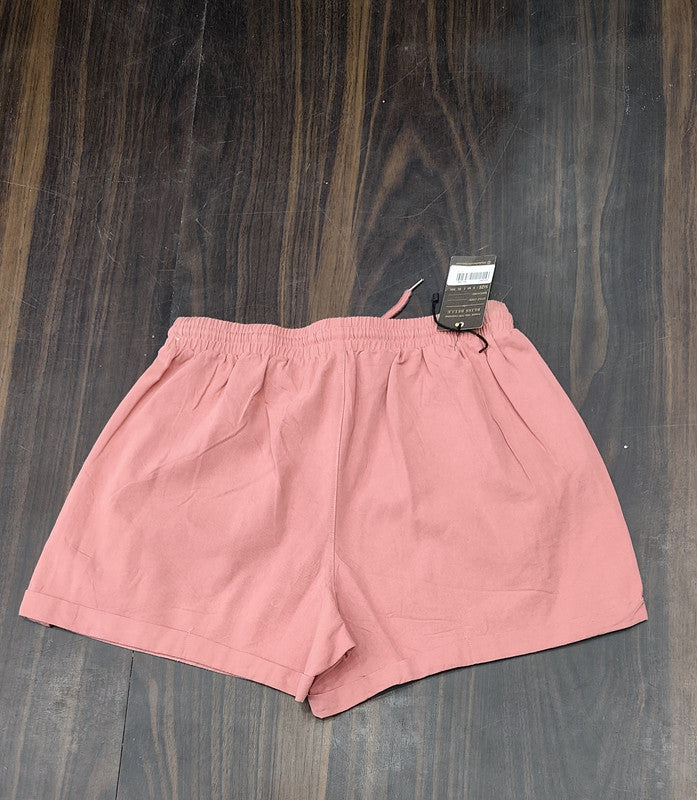 Women's Dusty Pink High-Rise Cotton Shorts : Size 36