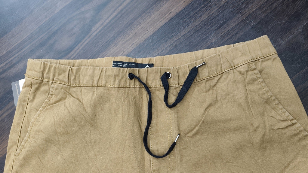 Khaki Chino Jogger Shorts : Size 28