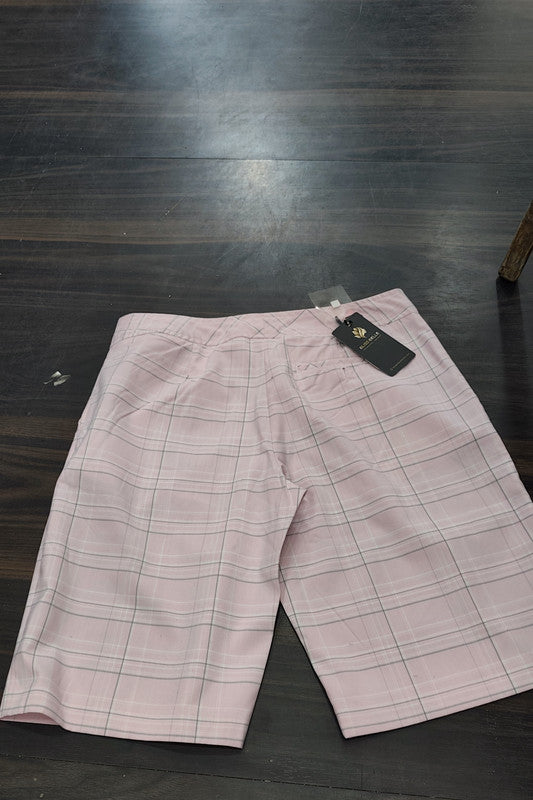 Pink Plaid Chino Shorts : Size 34