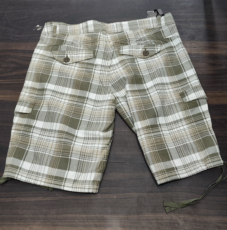 Plaid Cargo Shorts : Size 34