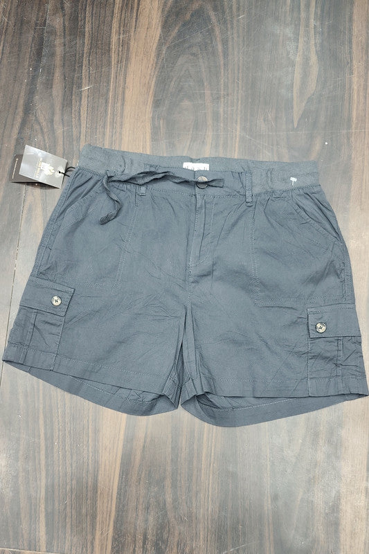 High-Rise Cotton Cargo Shorts : Size 34