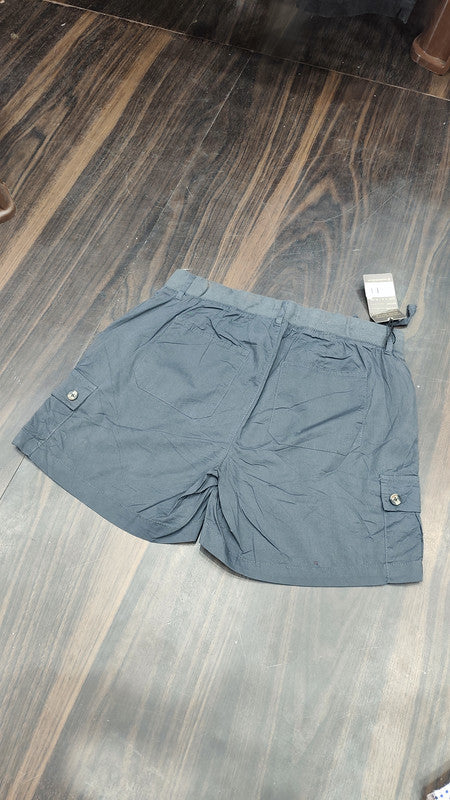 High-Rise Cotton Cargo Shorts : Size 34
