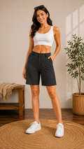 Textured Print Chino Shorts : Size 32