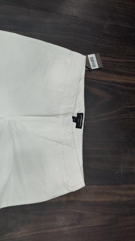 White Mid-Rise Cotton Shorts : Size 36