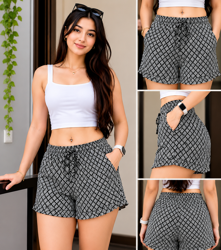 Old Navy Black & White Patterned Shorts : Size 28