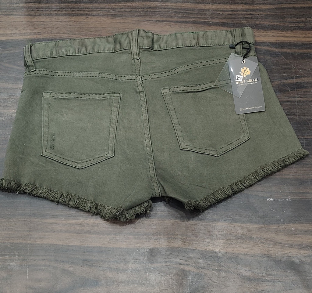 Women's Distressed Frayed-Hem Denim Shorts : Size 34