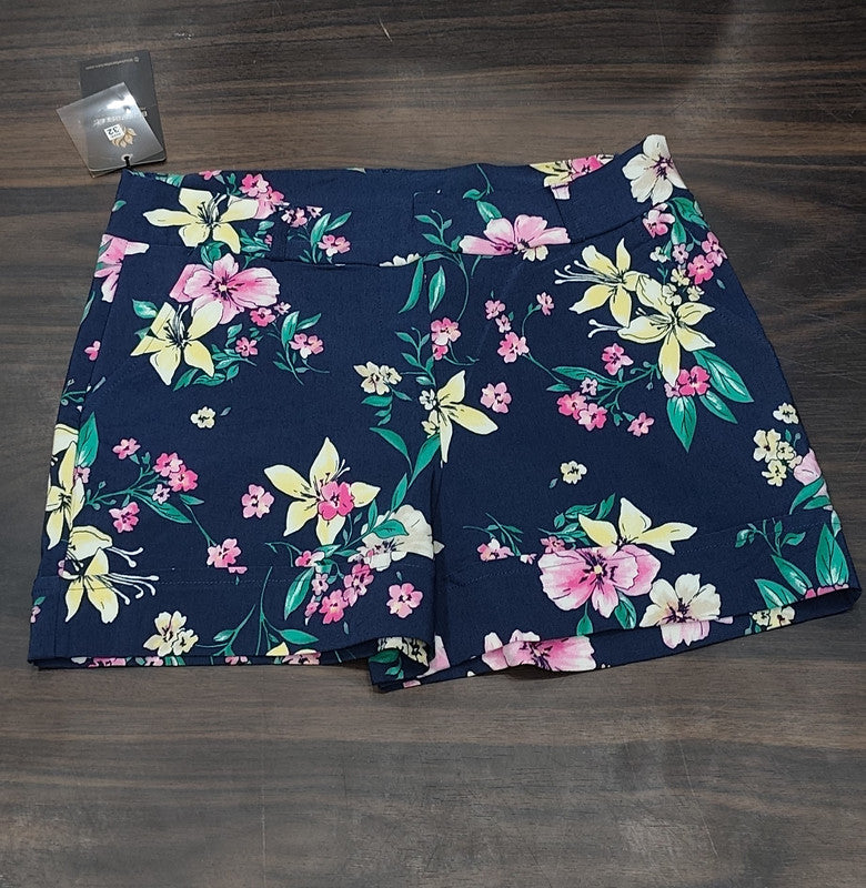 Women’s Navy Blue Floral Print Summer Shorts : Size 32