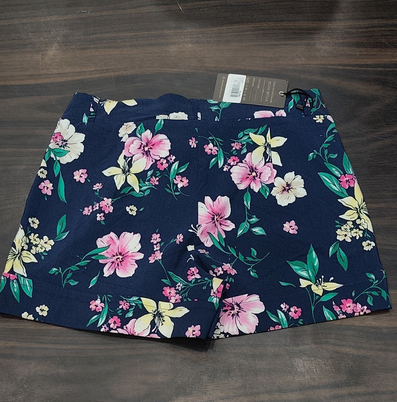 Women’s Navy Blue Floral Print Summer Shorts : Size 32