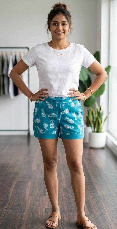 BCG Women's Pineapple-Print Knit Shorts : Size 34