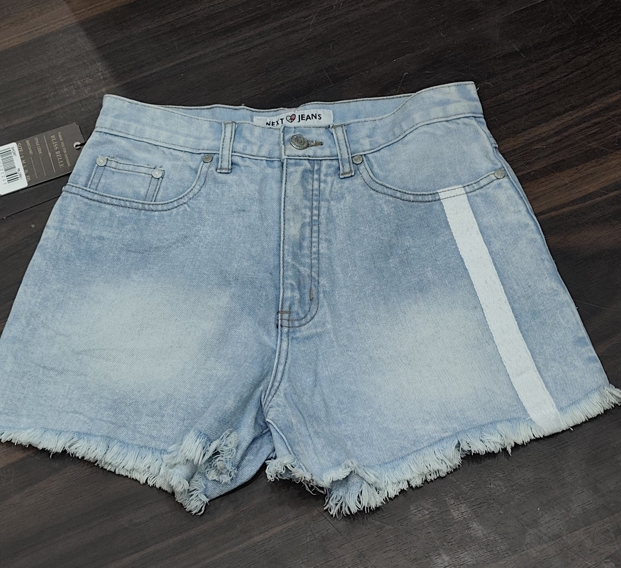 Next Jeans Light Wash Side-Stripe Denim Shorts : Size 28