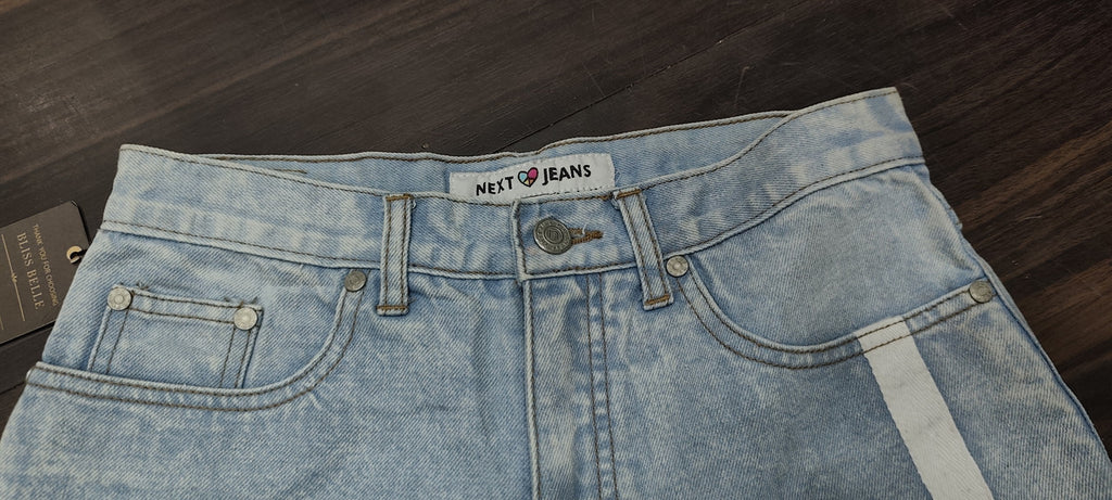 Next Jeans Light Wash Side-Stripe Denim Shorts : Size 28