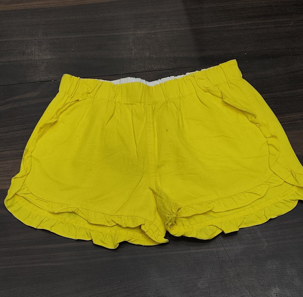 Yellow Ruffle Hem Shorts : Size 28