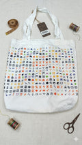 NTT DOCOMO Japanese Tote White bag Calligraphy Cotton Soft