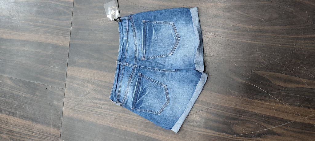 Refuge Women's Mid-Rise Cuffed Denim Shorts – Classic Medium Wash : Size 28