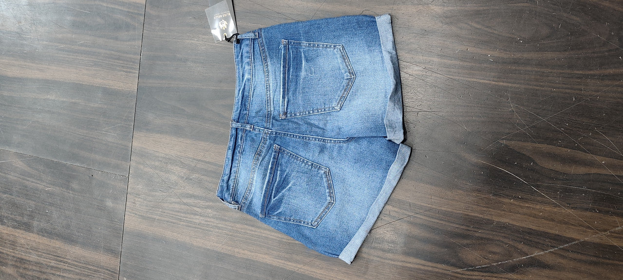 Refuge Women's Mid-Rise Cuffed Denim Shorts – Classic Medium Wash : Size 28