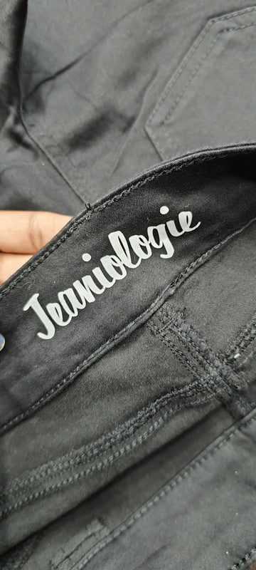 Jeaniologie Women's Black Bermuda Denim Shorts : Size 28