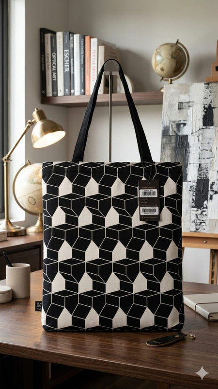 Isometric Optical Illusion Tote Bag