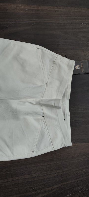 Women's Premium White Cotton Chino Shorts - Regular Fit : Size 30