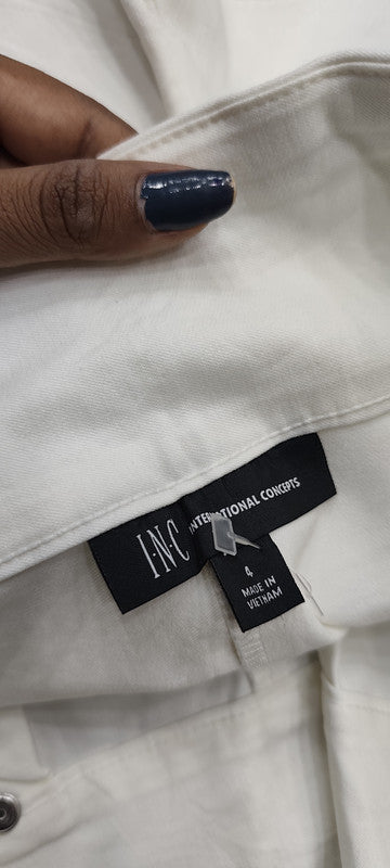 Women's Premium White Cotton Chino Shorts - Regular Fit : Size 30