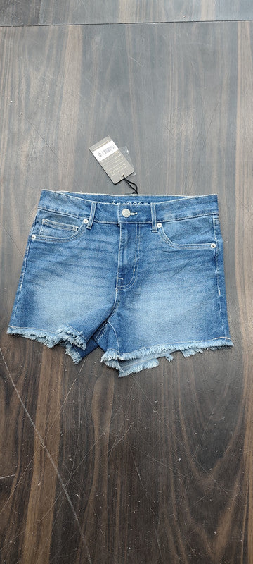 Women's Mid-Rise Distressed Frayed Denim Shorts : Size 30