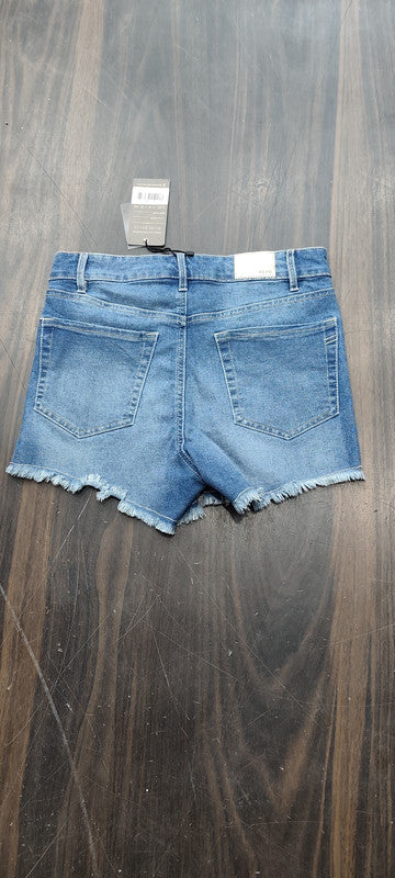 Women's Mid-Rise Distressed Frayed Denim Shorts : Size 30