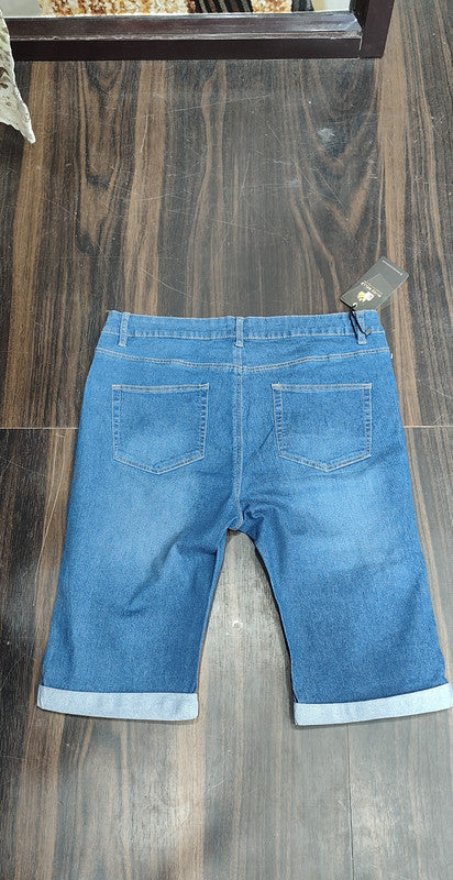 Women's Mid-Rise Cuffed Denim Bermuda Shorts : Size 34