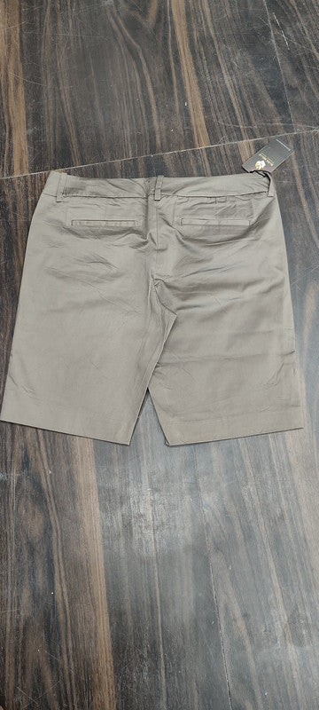 Women’s Premium Pure Cotton Solid Khaki Chino Shorts : Size 38