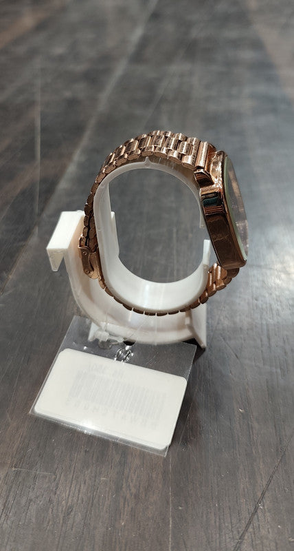FIXEN Men's Vintage Square Quartz Watch – Blue Dial with Rose Gold Stainless Steel Link Bracelet