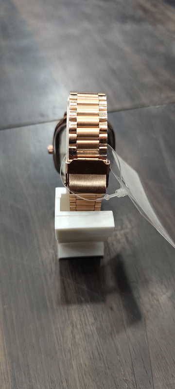 Fixen Classic Square Series: Rose Gold & Turquoise Analog Watch