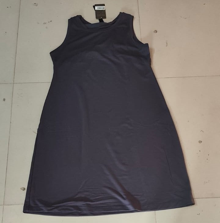 Navy Blue Sleeveless Swing Dress - Size: XL