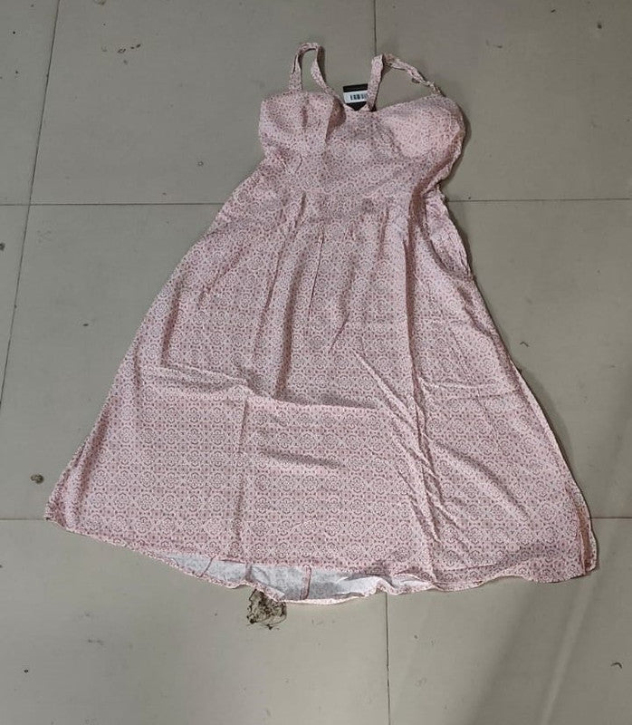 Women's Pink Floral Smocked A-Line Mini Sundress - Size: M