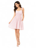 Women's Pink Floral Smocked A-Line Mini Sundress - Size: M