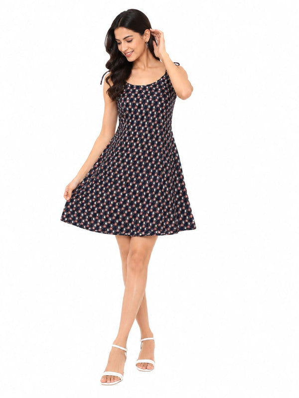 Women's Printed Fit & Flare Skater Dress - Size: M