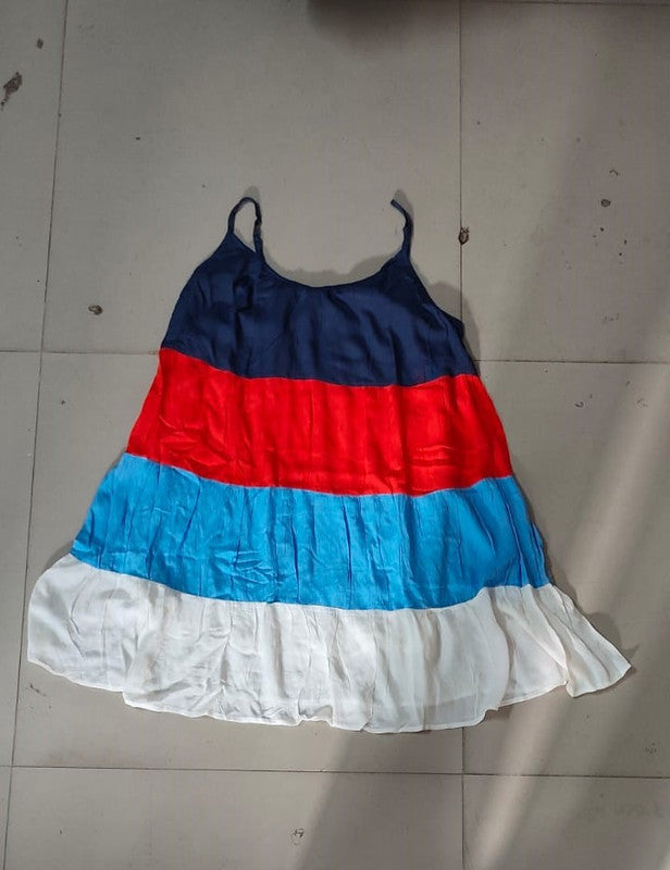 Women's Colourblocked Tiered Cotton Midi Dress - Size: S
