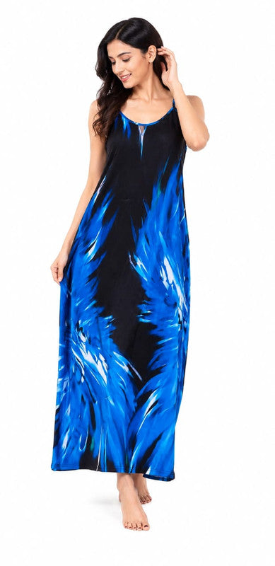 Long Tall Sally Blue Floral Maxi Dress - Size: XXL