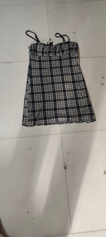 Plaid Cami Bodycon Mini Dress - Size: L