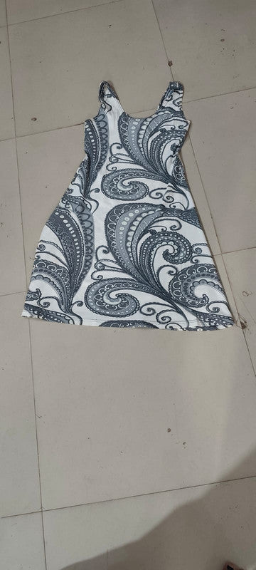 Women's Monochrome Paisley Print Fit & Flare Dress - Size: XXS