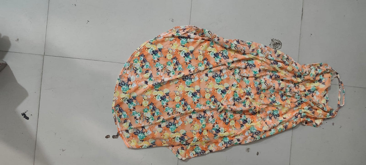 Women's Floral Print Fit & Flare Maxi Dress - Size: L