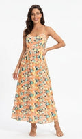 Women's Floral Print Fit & Flare Maxi Dress - Size: L