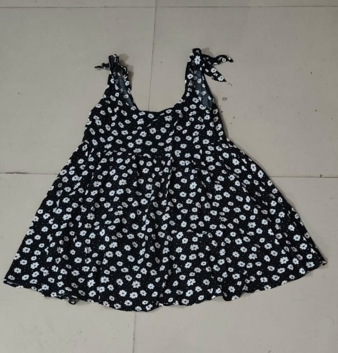Women's Black Tie-Shoulder Fit & Flare Mini Dress - Size: S