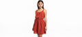 Sleeveless Rust Orange Mini Cami Dress - Size: M