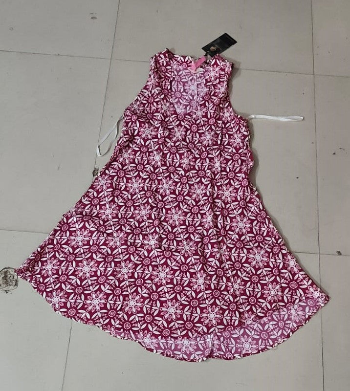 Indietoga Pink Block Print A-Line Dress - Size: L