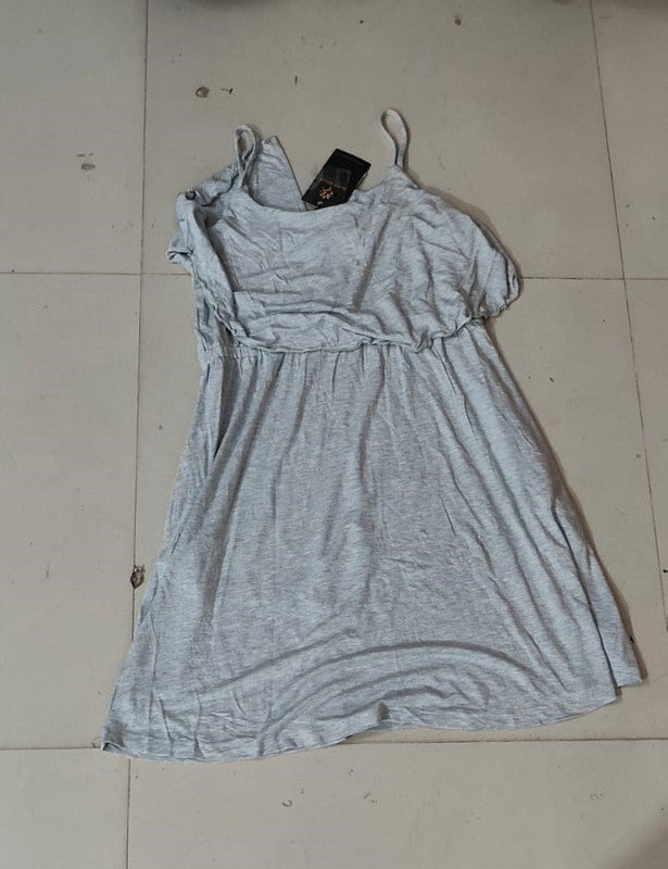 Grey Heather Popover Nursing & Lounge Dress - Size: XXS